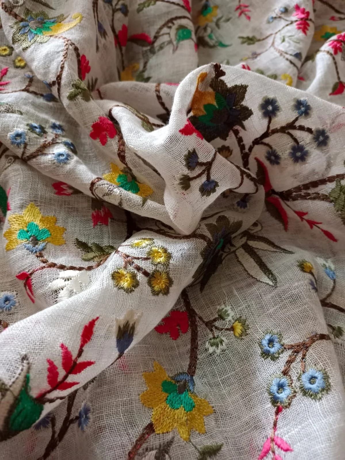 Linen Embroidered Fabric